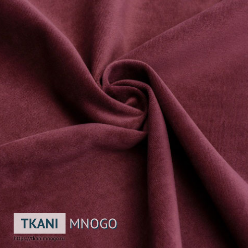 Фото обивки велюра “П-16” (однотонный бордовый)