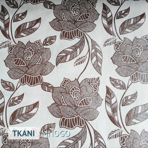 Фото материала 513-1(арт.) - белый цветы. Производитель Китай. Замша - внешний вид.